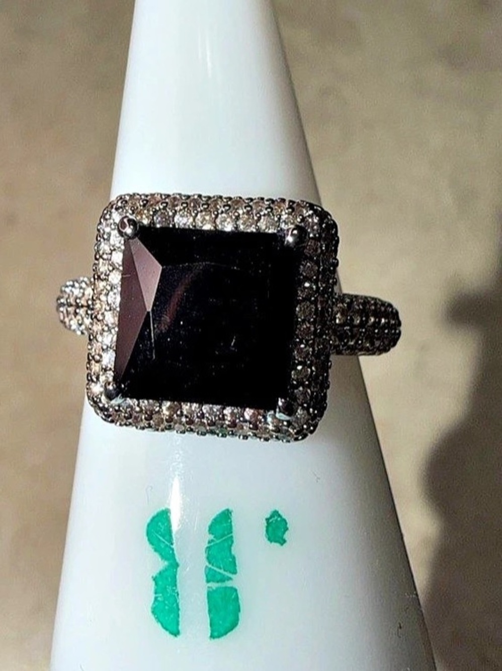 Bomb Party Size 8 Ring-Magically Perfect Black Onyx on Hematite RG53569